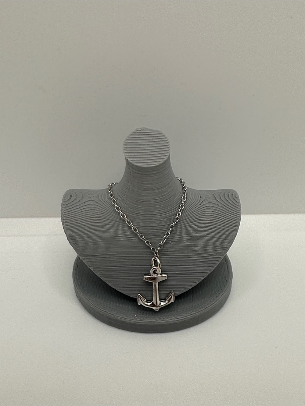 Sterling Silver Anchor Pendant Necklace - 1:6 scale Barbie doll jewelry